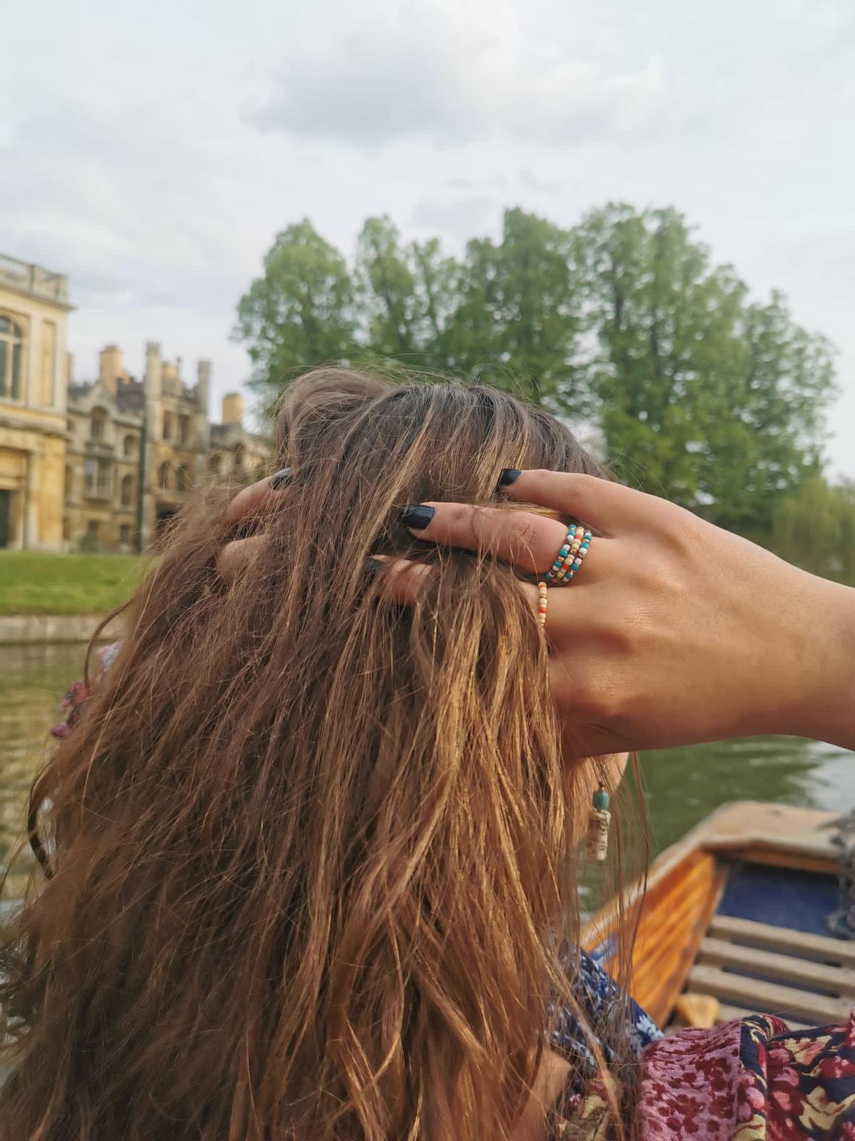 up-cycled, stretchy, beaded rings